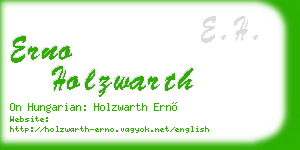 erno holzwarth business card